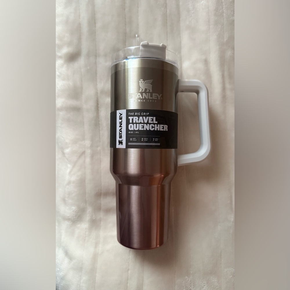 Stanley Silver to Pink Ombré Tumbler with White Handle